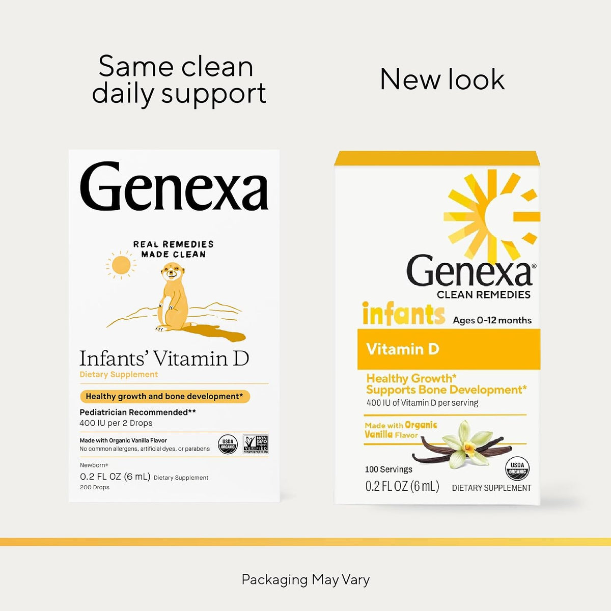 Genexa Infants Vitamin D Liquid Drops – Organic Vanilla, 90 Servings - görsel 8