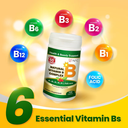 AFC Japan Natural Vitamin B Complex - 120 Vegan Tablets