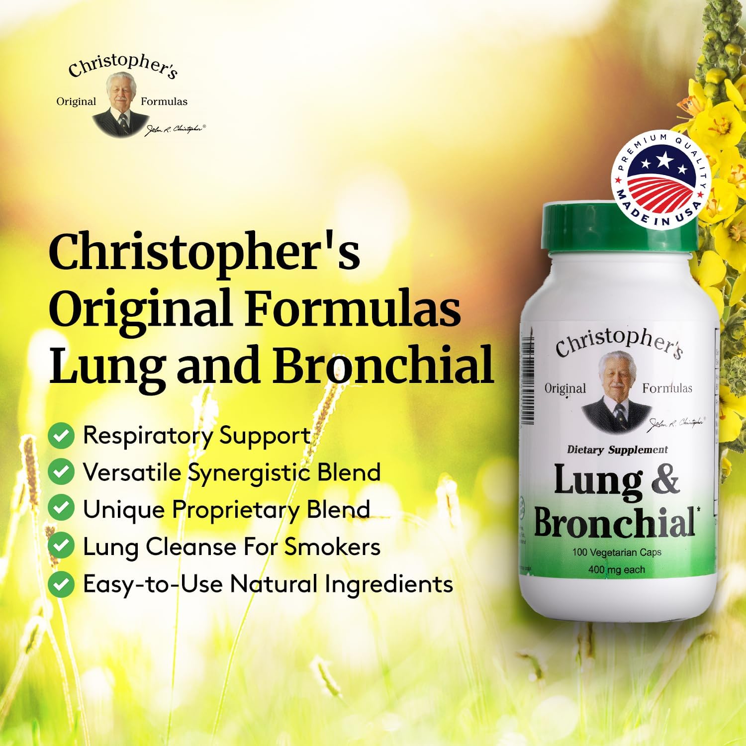 Dr. Christopher's Lung and Bronchial – 450 mg – 100 Vegetarian Capsules - görsel 4