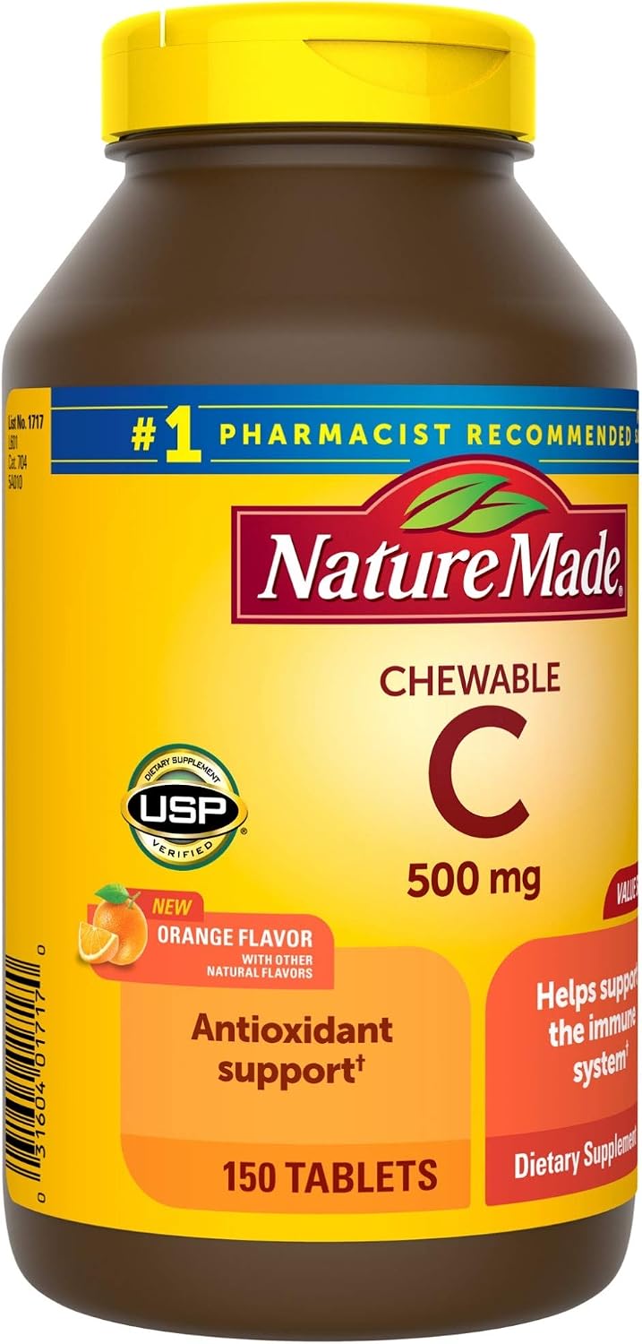 Nature Made Chewable Vitamin C 500 mg Tablets, 150 Count - görsel 8
