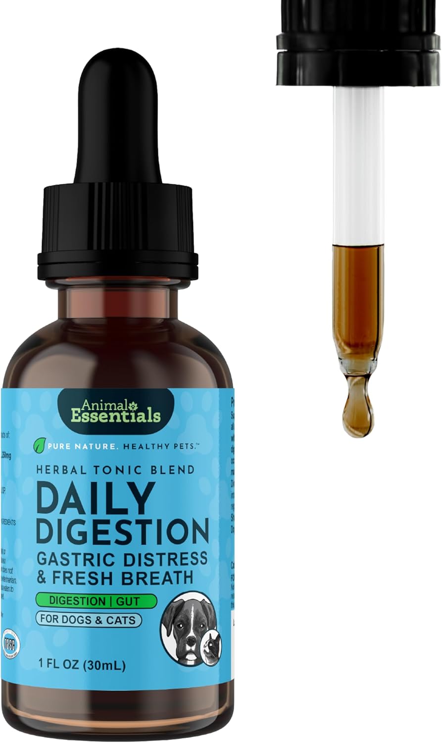 Animal Essentials Fresh Breath & Daily Digestion Supplement for Dogs & Cats, 60 ml - Organic Ginger & Mint, Alcohol Free - görsel 10