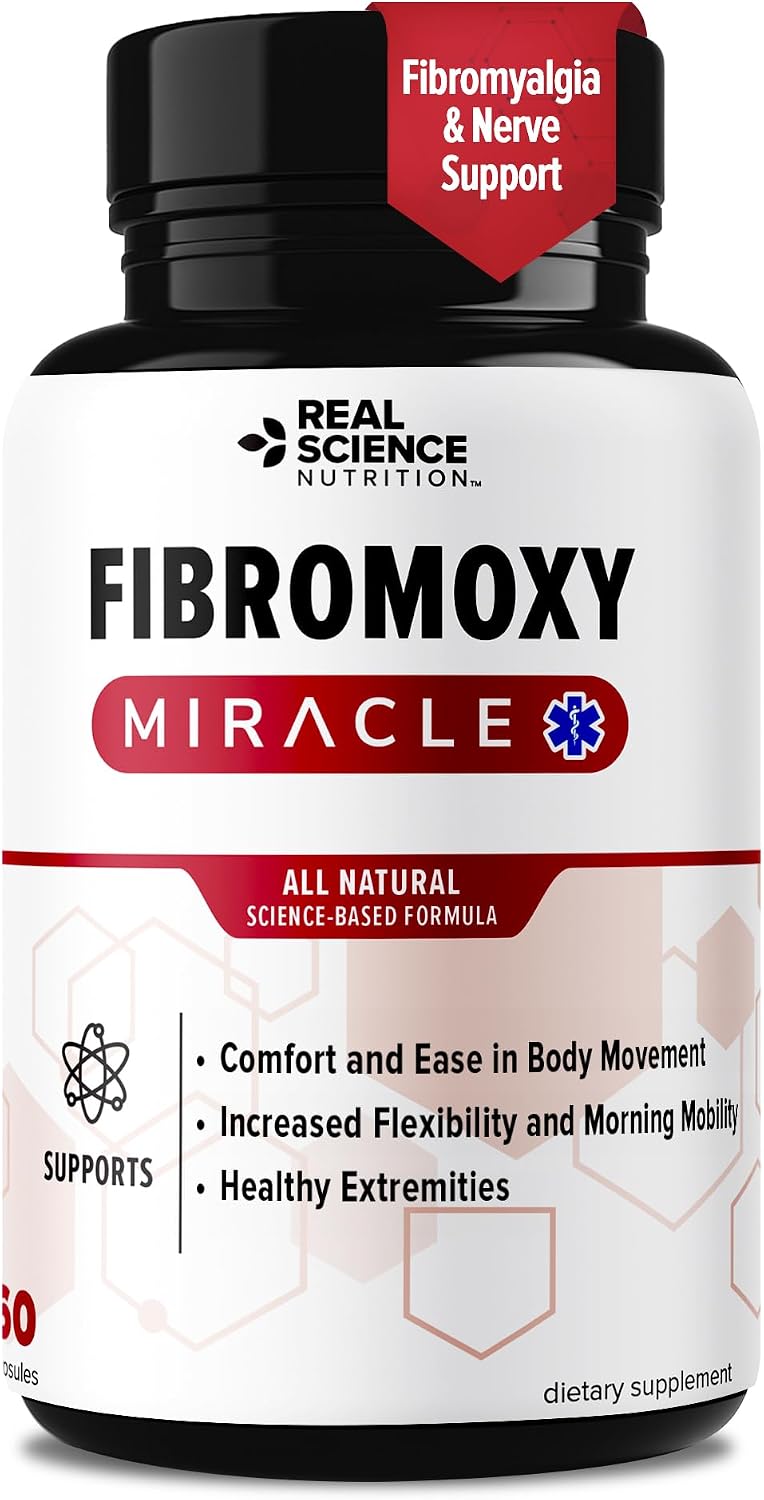 Real Science Fibromoxy Miracle – Natural Fibromyalgia Support Supplement for Pain, Stiffness & Fatigue with Vitamins B6, B12, C, D, K + Nitric Oxide Support – Neurological & Circulatory Aid, 60 Capsules - görsel 1