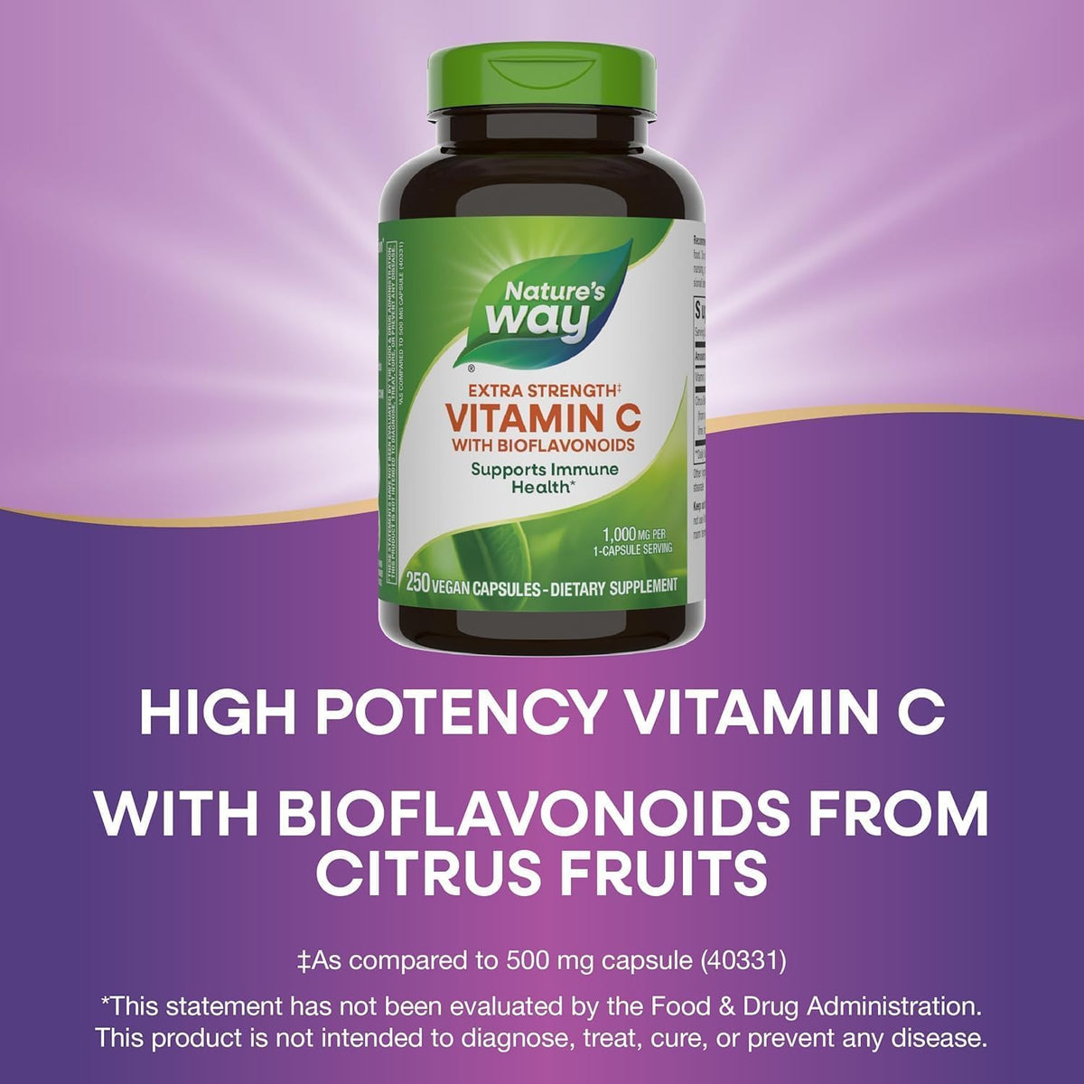 Nature's Way Extra Strength Vitamin C with Bioflavonoids, 1000 mg, 250 Vegan Capsules - görsel 5