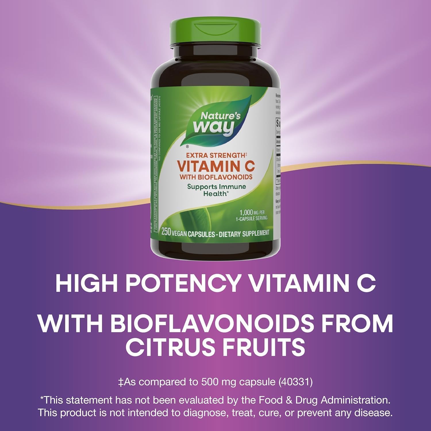 Nature's Way Extra Strength Vitamin C with Bioflavonoids, 1000 mg, 250 Vegan Capsules - görsel 5