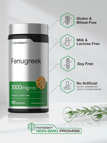Horbäach Fenugreek Capsules - 150 Capsules