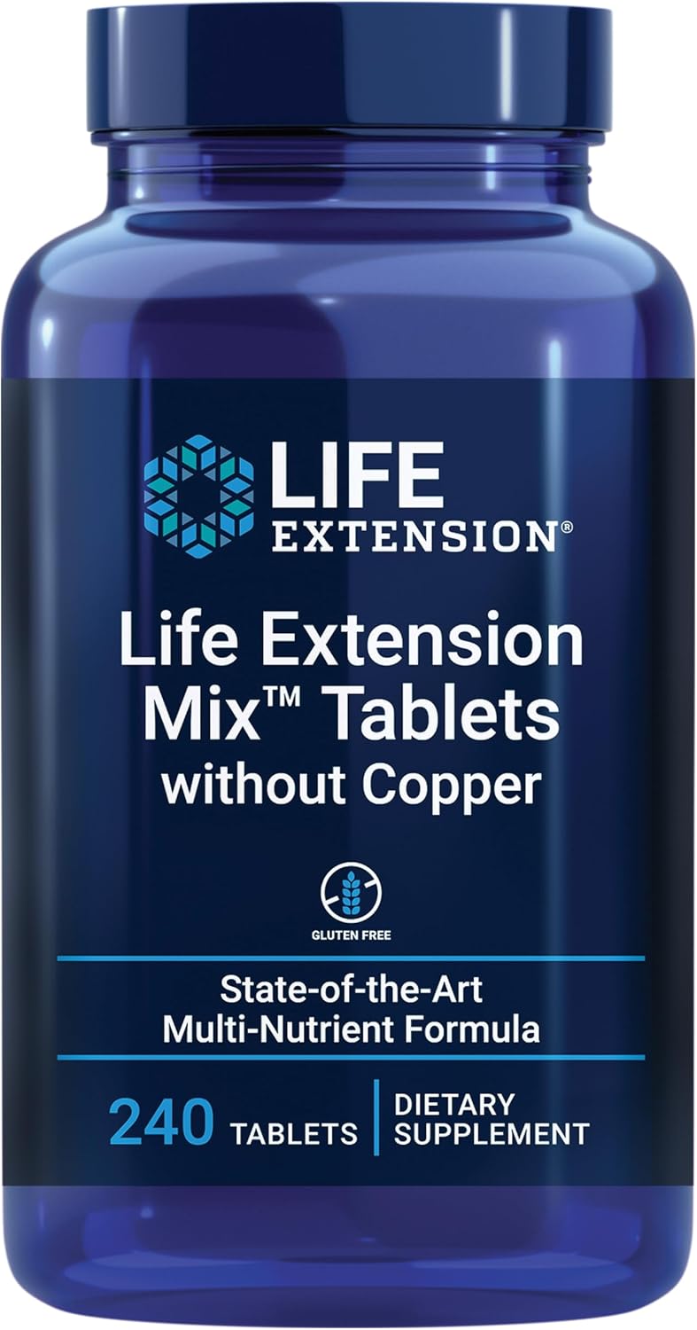 Life Extension Mix™ Tablets Without Copper – High Potency Vitamin, Mineral, Fruit & Vegetable Formula - görsel 1