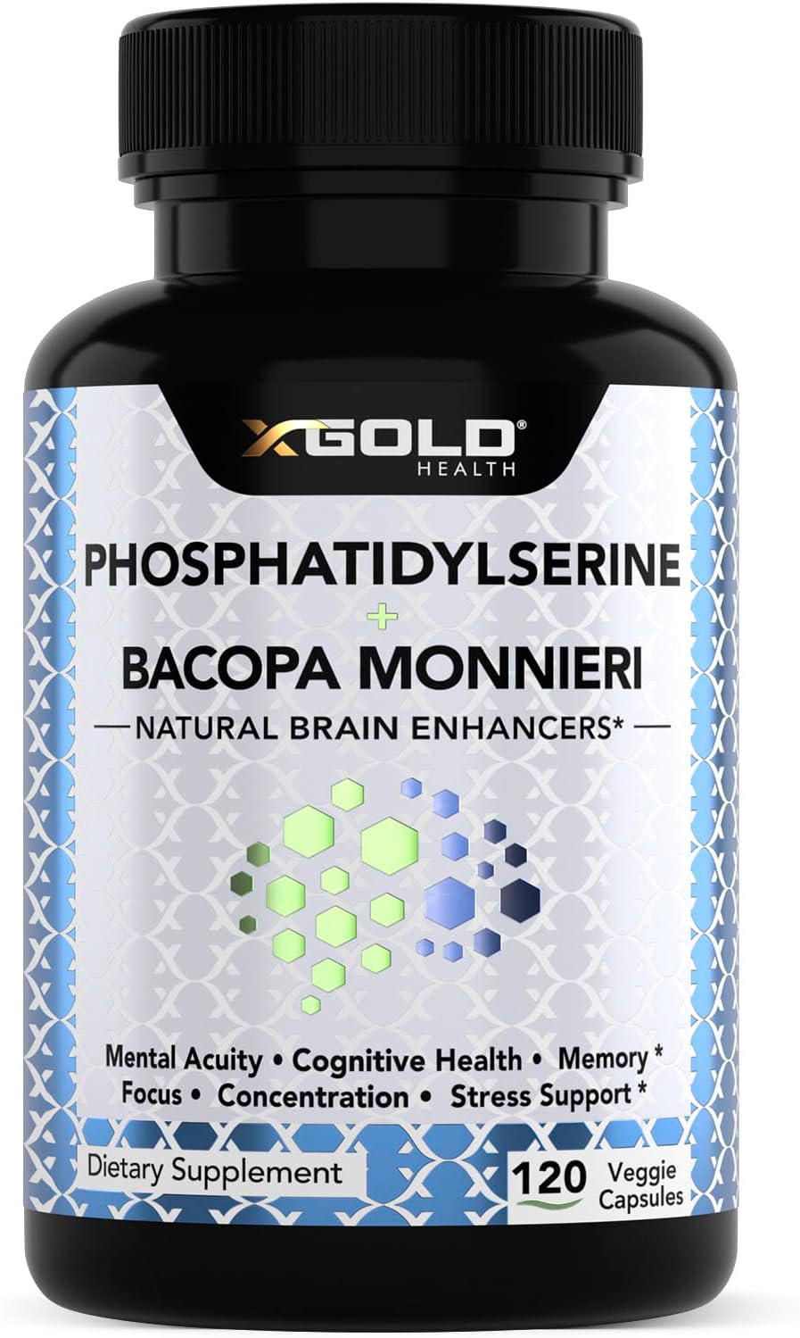 PhosphatidylSerine & Bacopa Monnieri 800 mg - Mental Focus Supplement (120 Vegetarian Capsules) - görsel 1