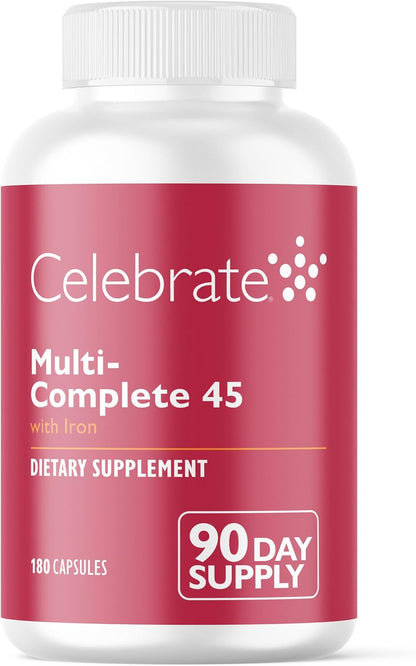 Celebrate Vitamins Bariatric Multivitamin with Iron 45 mg - Post Surgery Support - 180 Vegetarian Capsules