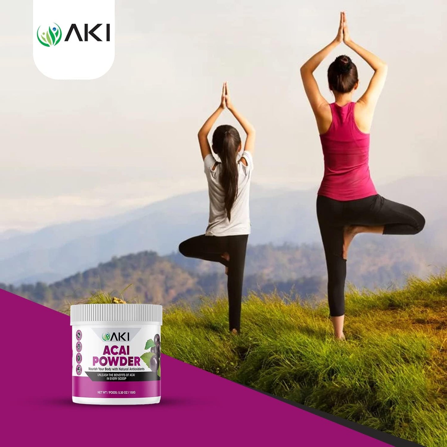 AKI Acai Powder - Non-GM, Vegan Friendly & Gluten-free (150 g / 5.30 oz) - görsel 7