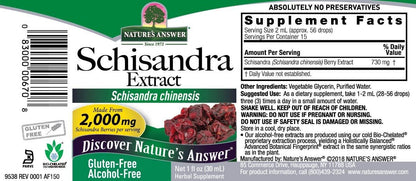Nature's Answer Schisandra Berry Extract - Alcohol-Free, Gluten-Free Stress and Fatigue Support