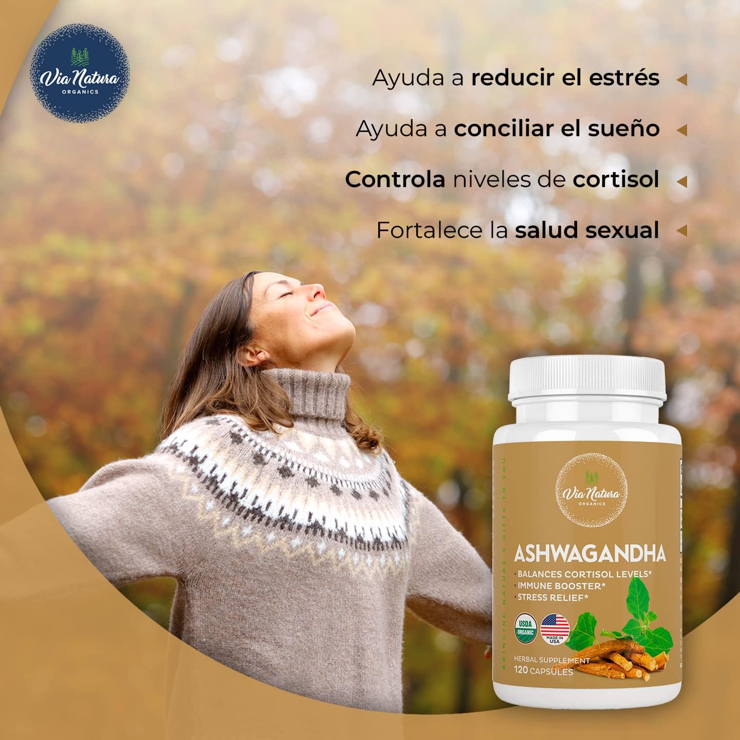 Organic Ashwagandha Capsules 1000mg | Herbal Supplement - 120 Capsules - görsel 5