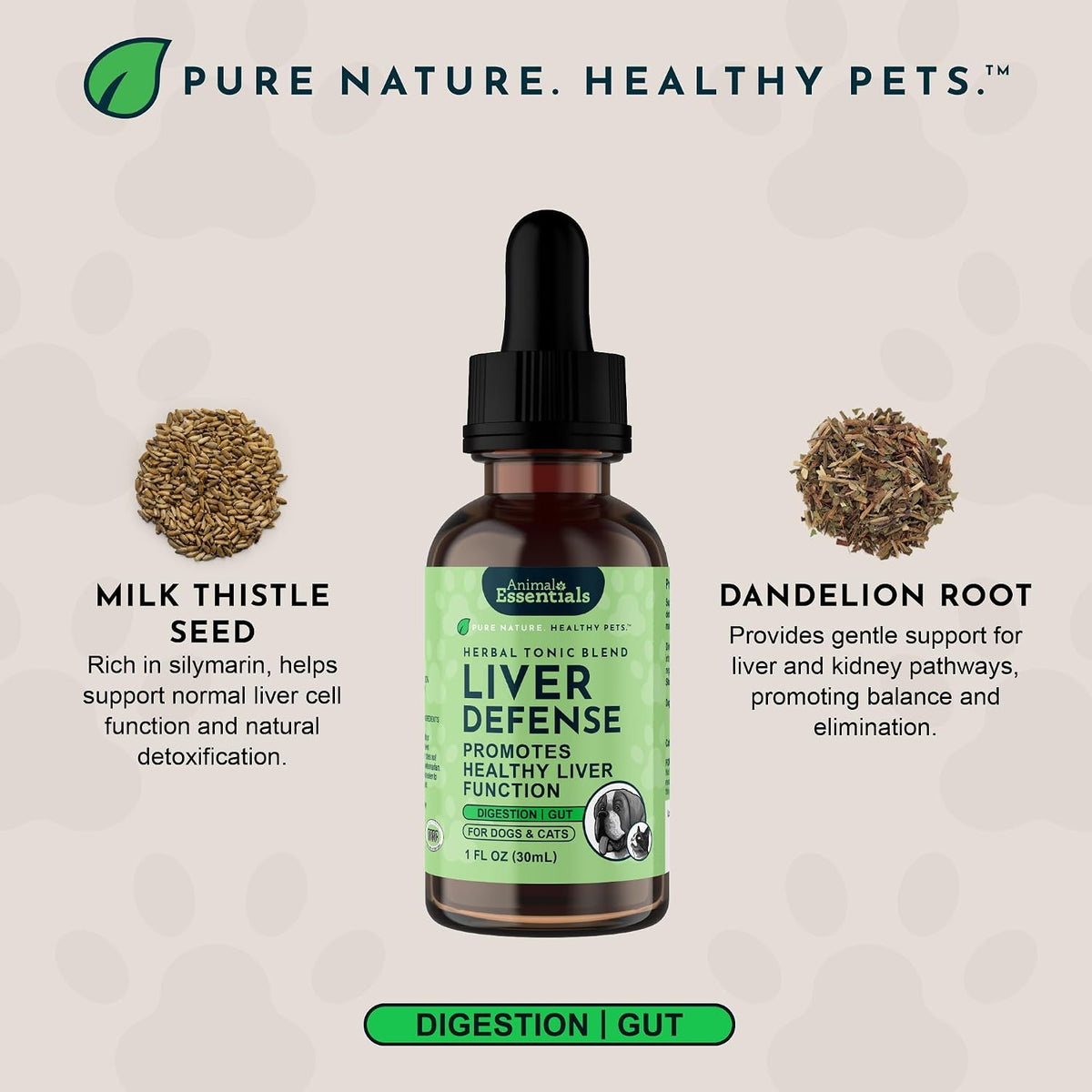 Animal Essentials Liver Defence for Dogs & Cats – Liver Support with Milk Thistle & Dandelion, 59 ml - görsel 3
