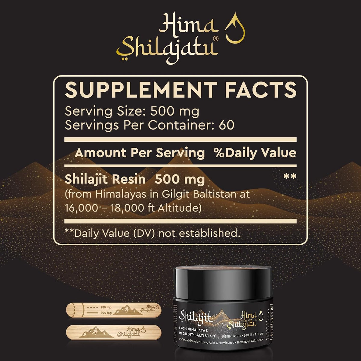 Hima Shilajatu Shilajit Purest Himalayan Organic Shilajit Resin - Gold Grade - görsel 2
