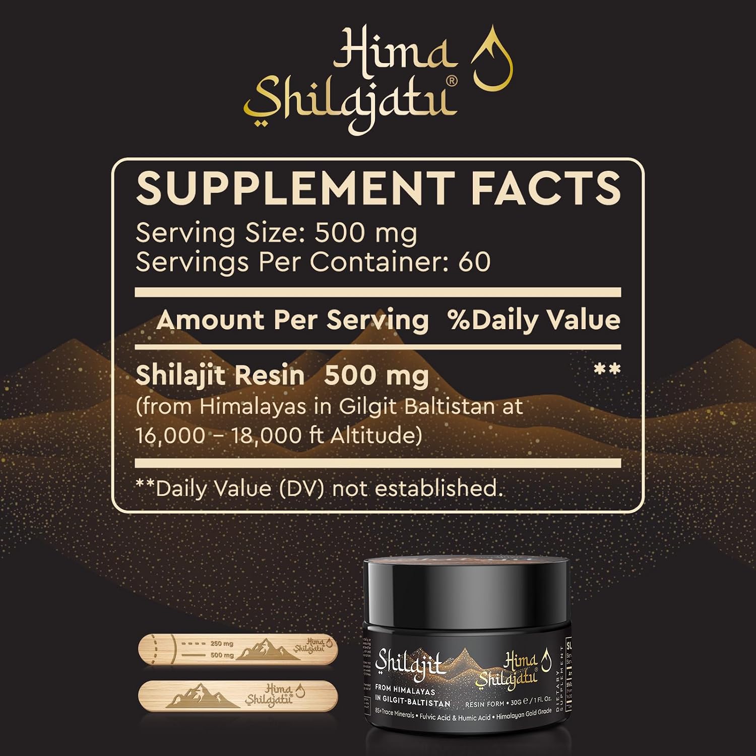 Hima Shilajatu Shilajit Purest Himalayan Organic Shilajit Resin - Gold Grade - görsel 2