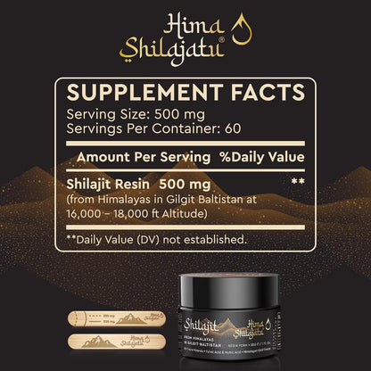 Hima Shilajatu Shilajit Purest Himalayan Organic Shilajit Resin - Gold Grade