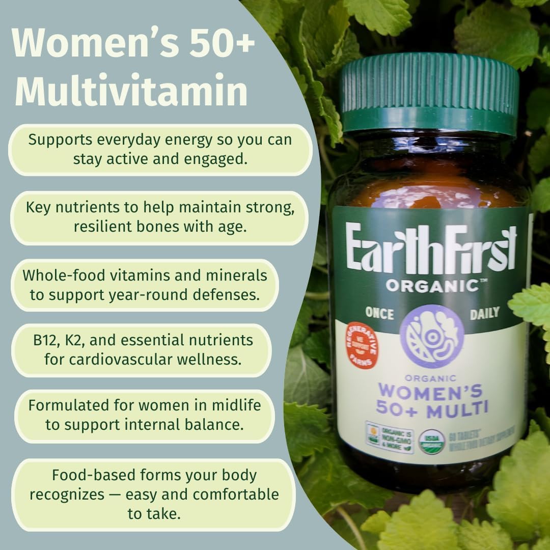 EarthFirst Organic Once Daily Multivitamin for Women 50+ - 60 Tablets - görsel 4