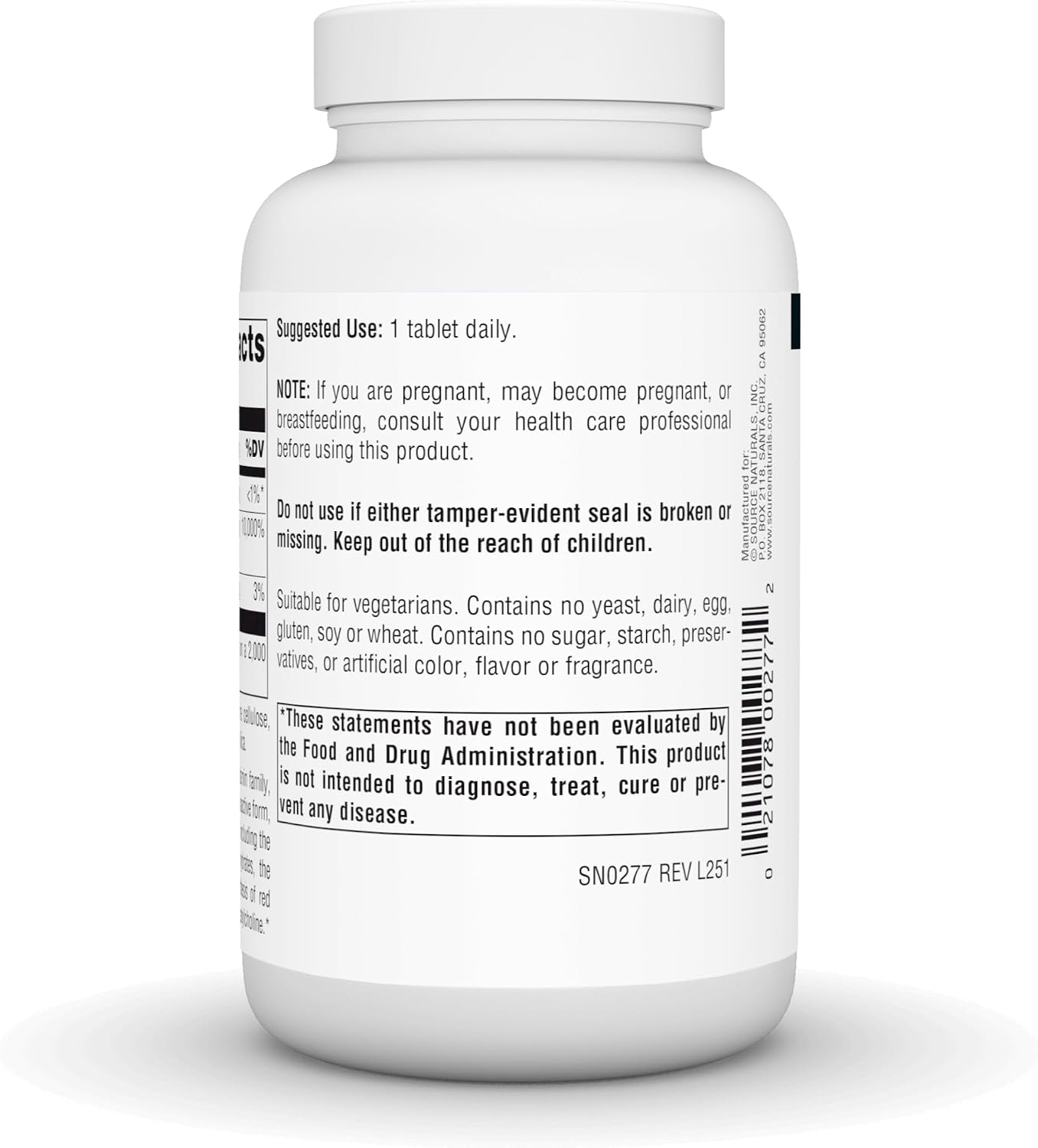 Source Naturals Pantothenic Acid (Vitamin B5) 500 mg, 100 Tablets - görsel 4