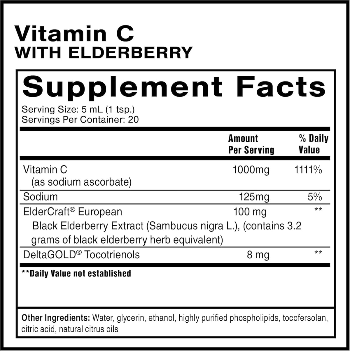 Quicksilver Scientific Liposomal Vitamin C + Elderberry - 1000mg with Superior Absorption Technology & Tocotrienols - Antioxidant and Immune Support Tonic (100ml) - görsel 2