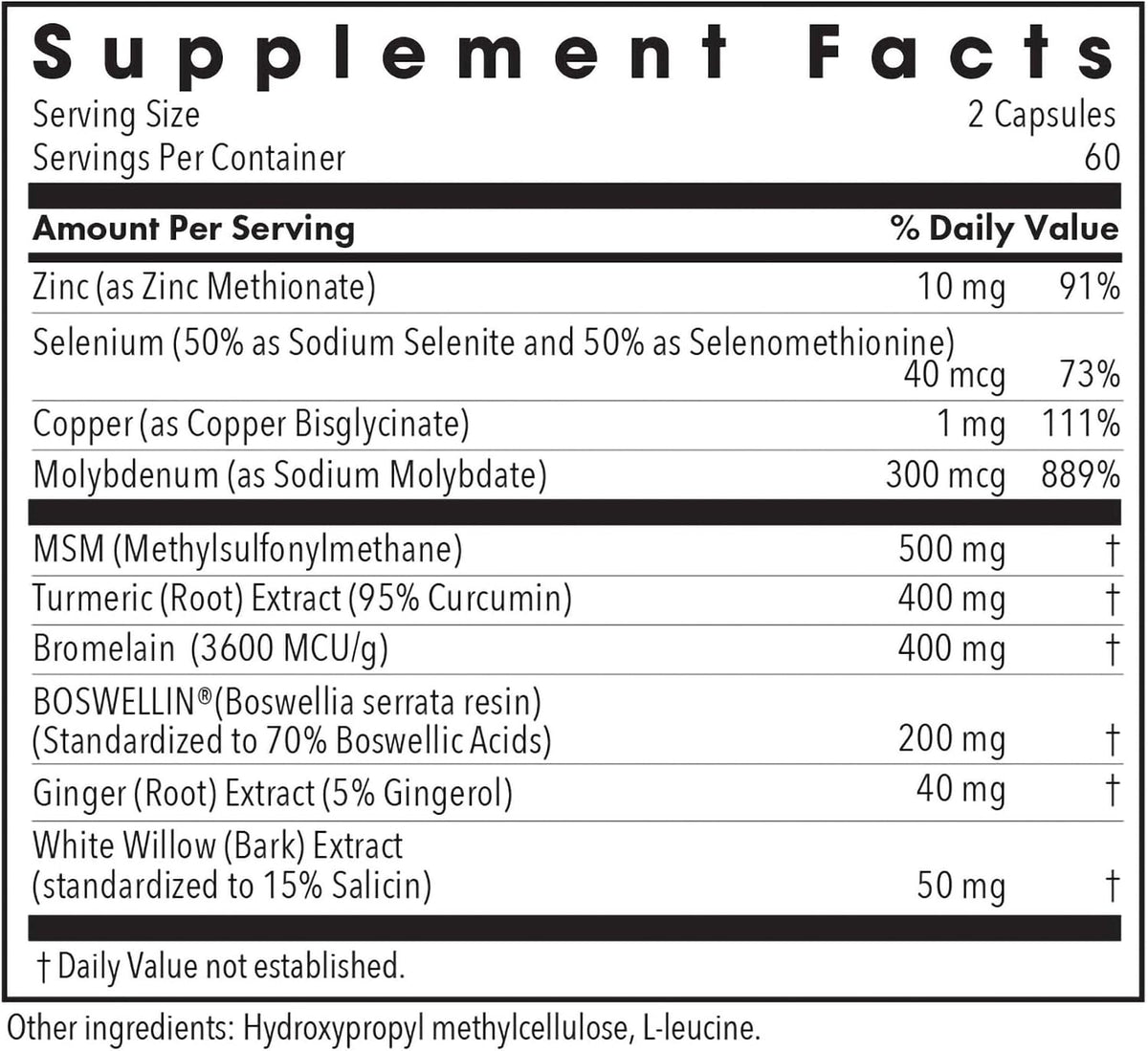Allergy Research Group InflaMed - Connective Tissue & Joint Support Supplement - Synergistic Herbal & Enzyme Complex - 120 Capsules - görsel 2