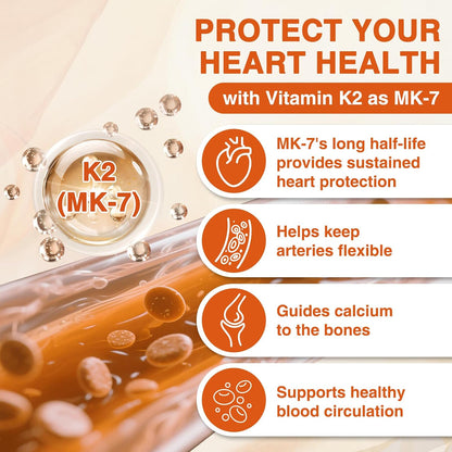 ZEBORA Vitamin D3 K2 10,000 IU + 100 µg K2 MK-7 – 120 Capsules