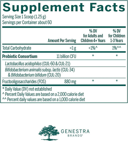 Genestra Brands HMF Powder | Synbiotic Probiotic with FOS | 74 g