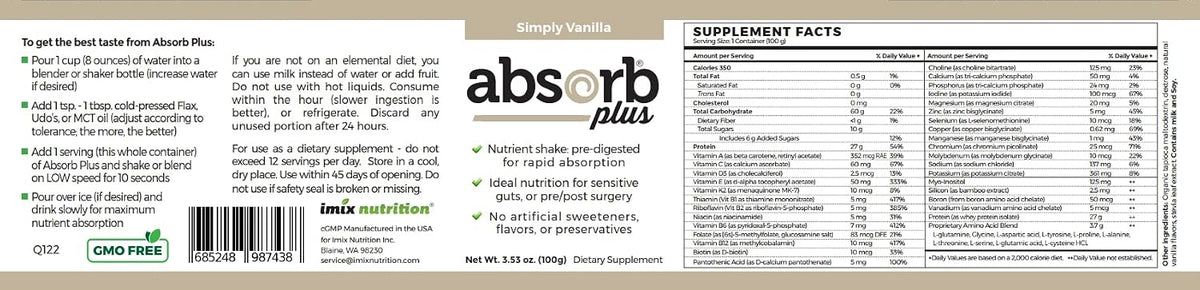 Absorb Plus Elemental Shake – Simply Vanilla (100 g) - görsel 4
