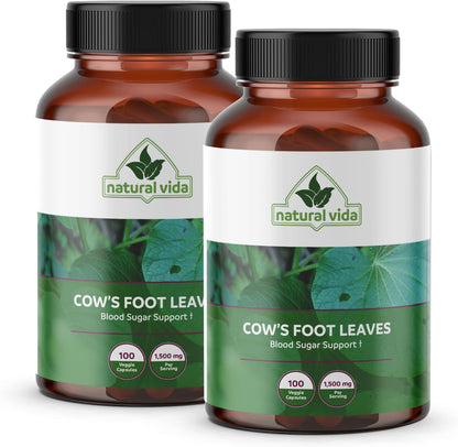 Natural Vida Pata de Vaca - Cow's Foot Leaves - 100 Vegan Capsules - 1,500mg Herbal Food Supplement