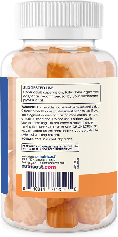 Nutricost Kids Vitamin C Gummies (250mg), 120 Gummies - Natural Flavours, Natural Colours, Gluten-free, No Corn Syrup, 60 Servings