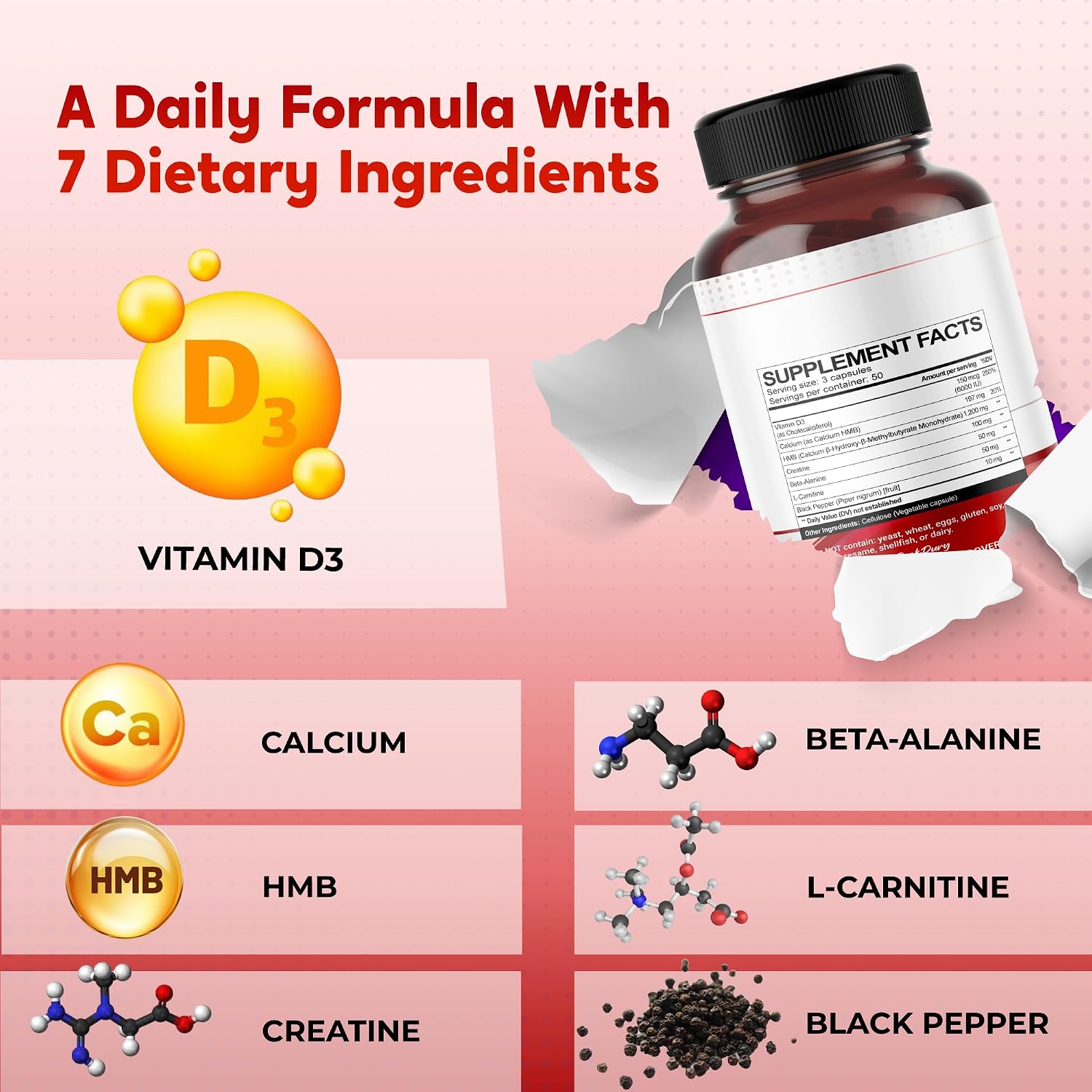 Ultra HMB with Vitamin D3 6000 IU – Muscle Recovery & Bone Health Supplement - görsel 4