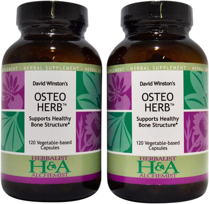 Herbalist & Alchemist David Winston's Osteo Herb Capsules, 2-Pack - 120 Capsules per Bottle