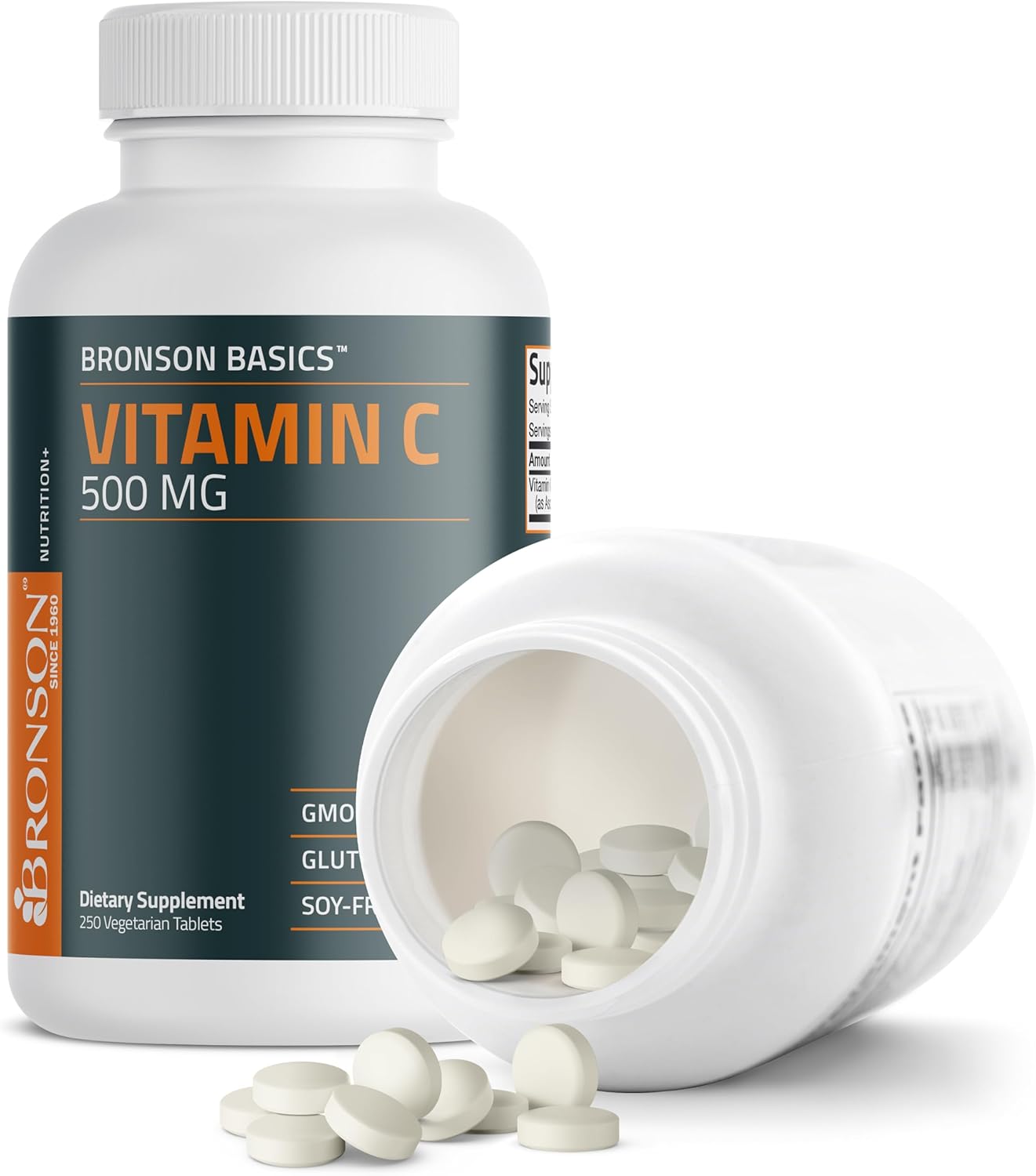 Bronson Vitamin C 500 mg – Supports Immune Function & Antioxidant Protection, Non-GM, 250 Vegetarian Tablets - görsel 6