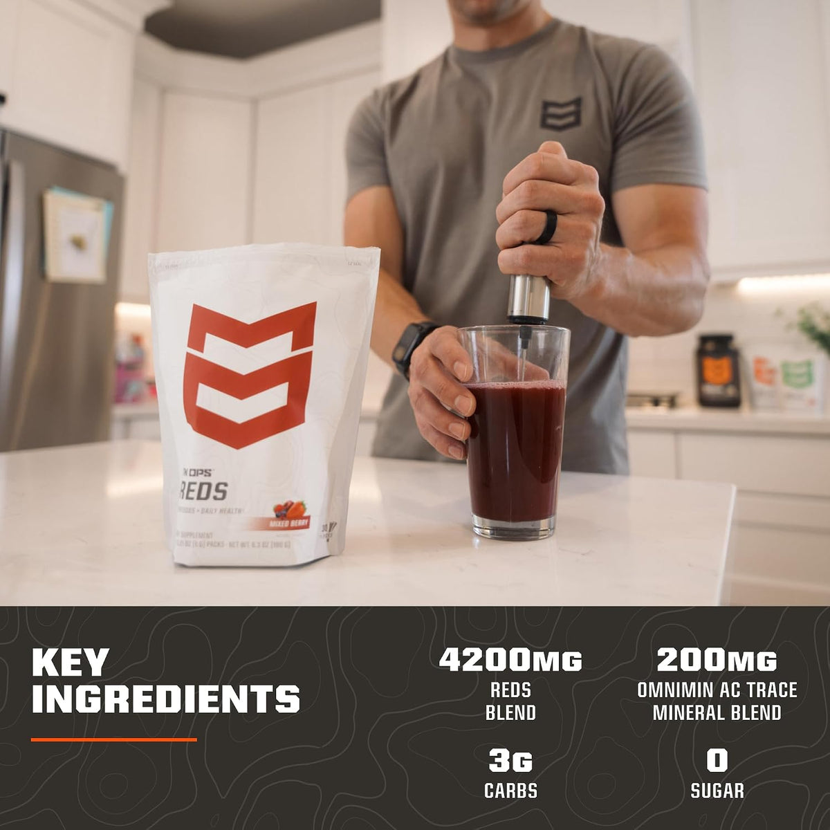 MTN OPS Reds Super Reds Antioxidant Drink Powder – 30 Stick Packs - görsel 4