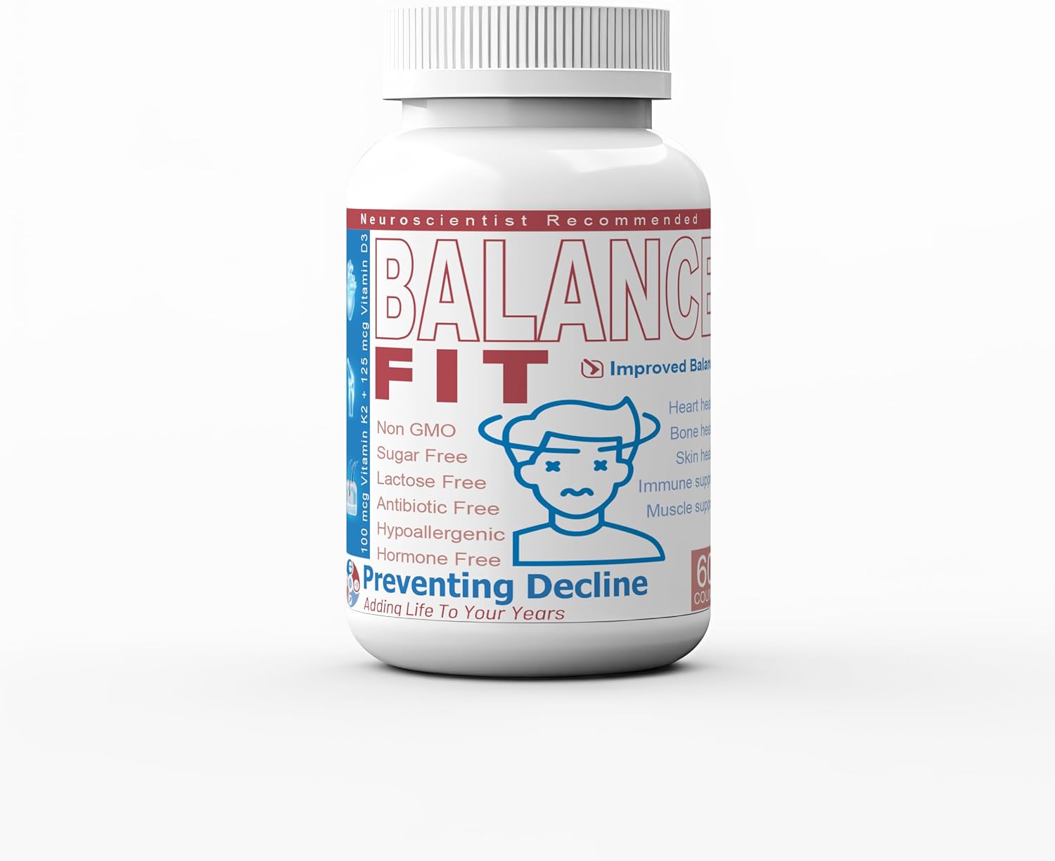 BalanceFit Vitamin D3 & K2 Capsules, 100µg K2, 60 Capsules - görsel 1