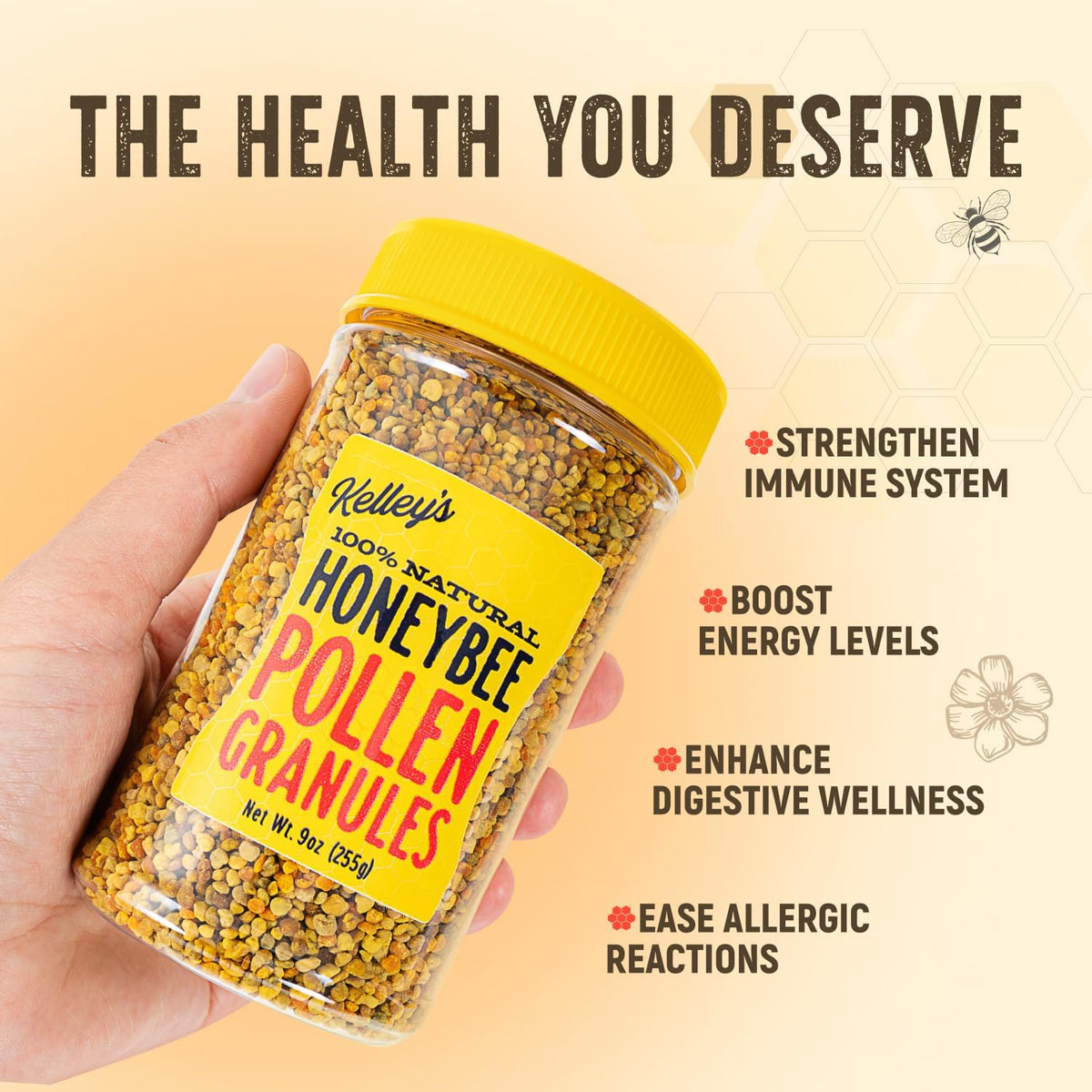 Kelley’s Bee Pollen, 255 g – 100% Raw Bee Pollen Granules - görsel 5