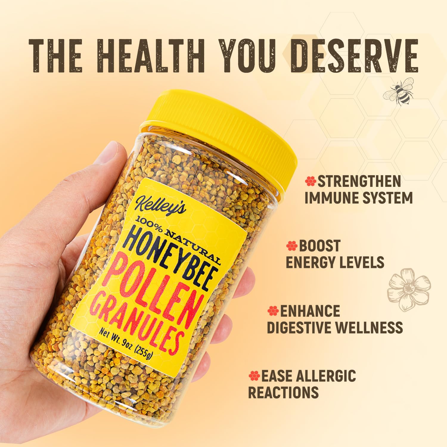 Kelley’s Bee Pollen, 255 g – 100% Raw Bee Pollen Granules - görsel 5