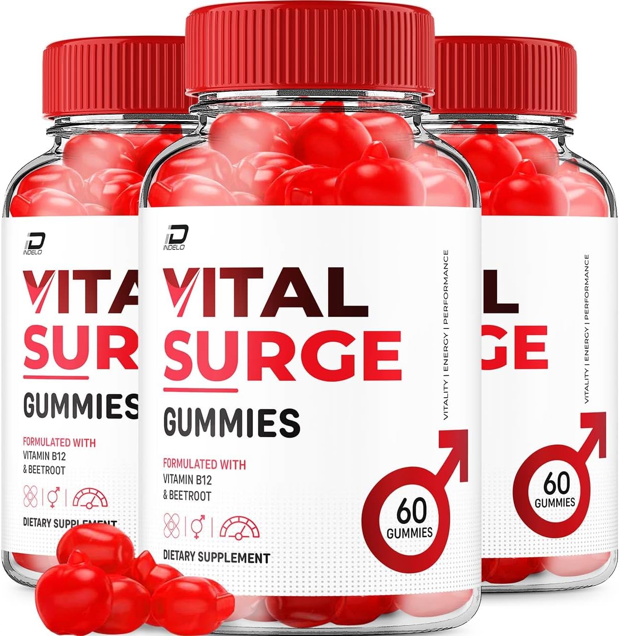 Vital Surge Gummies – ACV Advanced Gummy Apple Cider Vinegar 1000mg, Vitamin B12 (3 Pack, 180 Gummies) - görsel 1