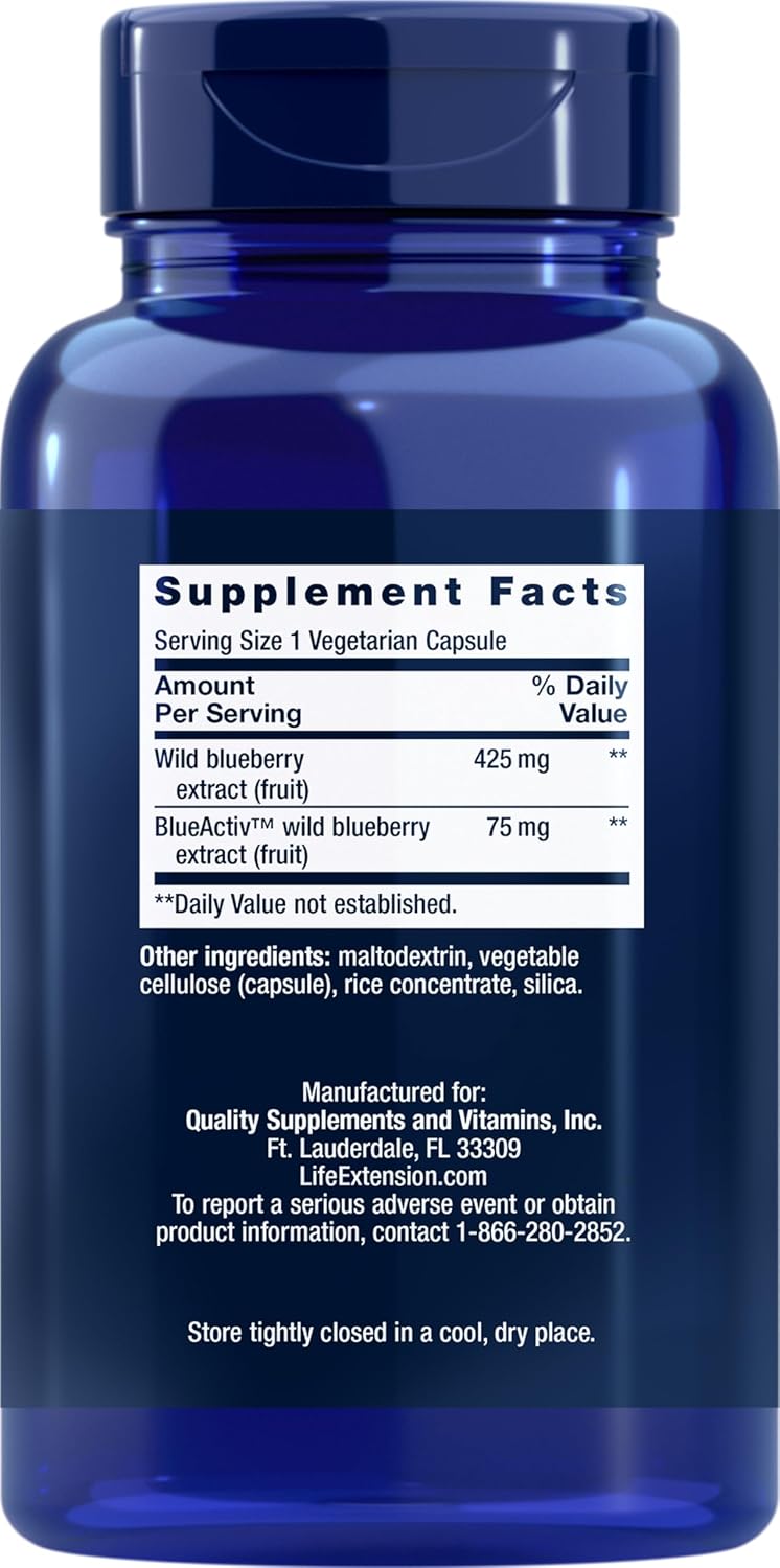Life Extension Blueberry Extract, 60 Vegetarian Capsules (Pack of 2) - görsel 2