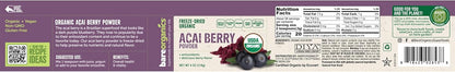 BareOrganics Acai Powder - Superfood Powder, Organic Freeze Dried Acai Berry Powder, 113 g