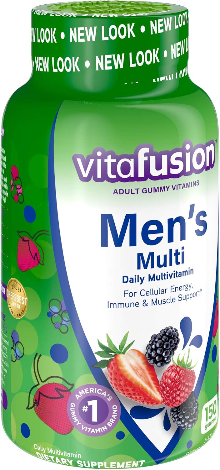 Vitafusion Gummy Vitamins for Men, Berry Flavoured Daily Multivitamins, 150 Count - görsel 7