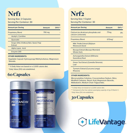 LifeVantage Protandim Dual Synergizer, NRF1 (60 Caps) + Nrf2 (30 Caps) Activators