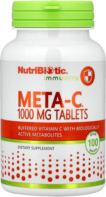 NutriBiotic Buffered Vitamin C, 500 mg, 100 Capsules - Pharmaceutical Grade with Minerals