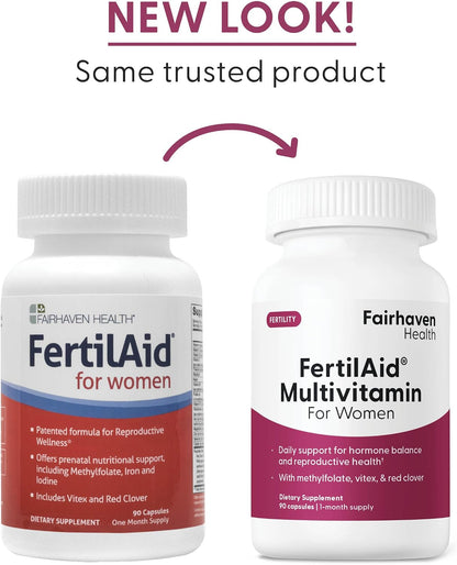 Fairhaven Health FertilAid for Women - Prenatal Fertility Supplement - 90 Capsules