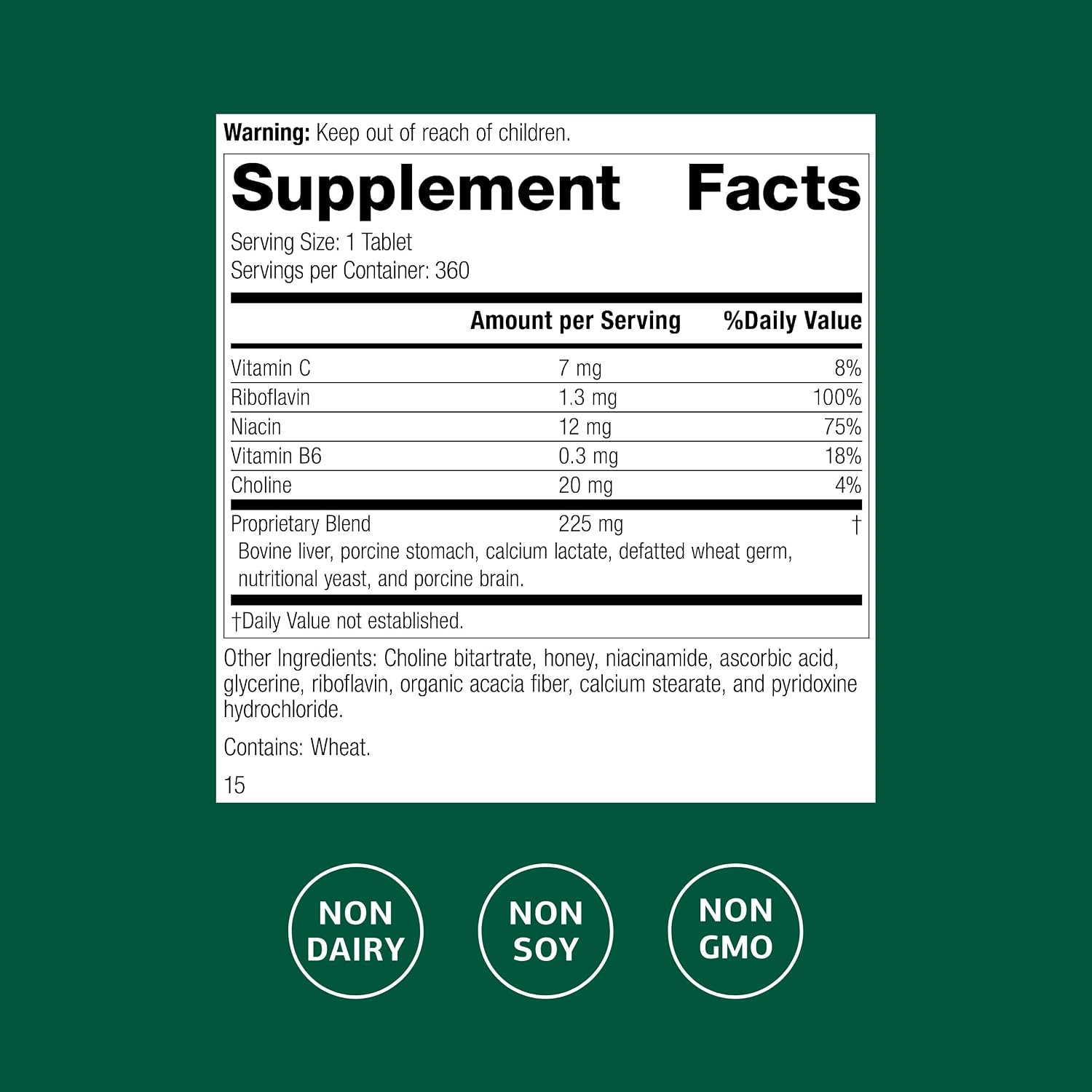 Standard Process Cataplex B2 - Nervous System Support Supplement - 360 Tablets - görsel 2