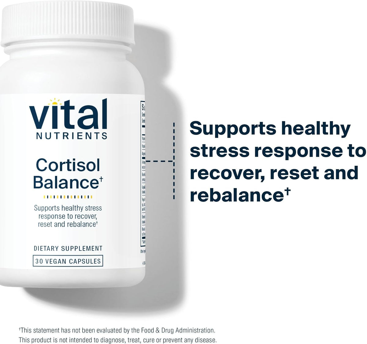 Vital Nutrients Cortisol Balance | Vegan Adrenal Support Supplement | Cortisol Manager to Support Energy & Stress Levels | Ashwagandha & Magnesium for Relaxation | Gluten, Dairy, Soya Free | 30 Capsules - görsel 3