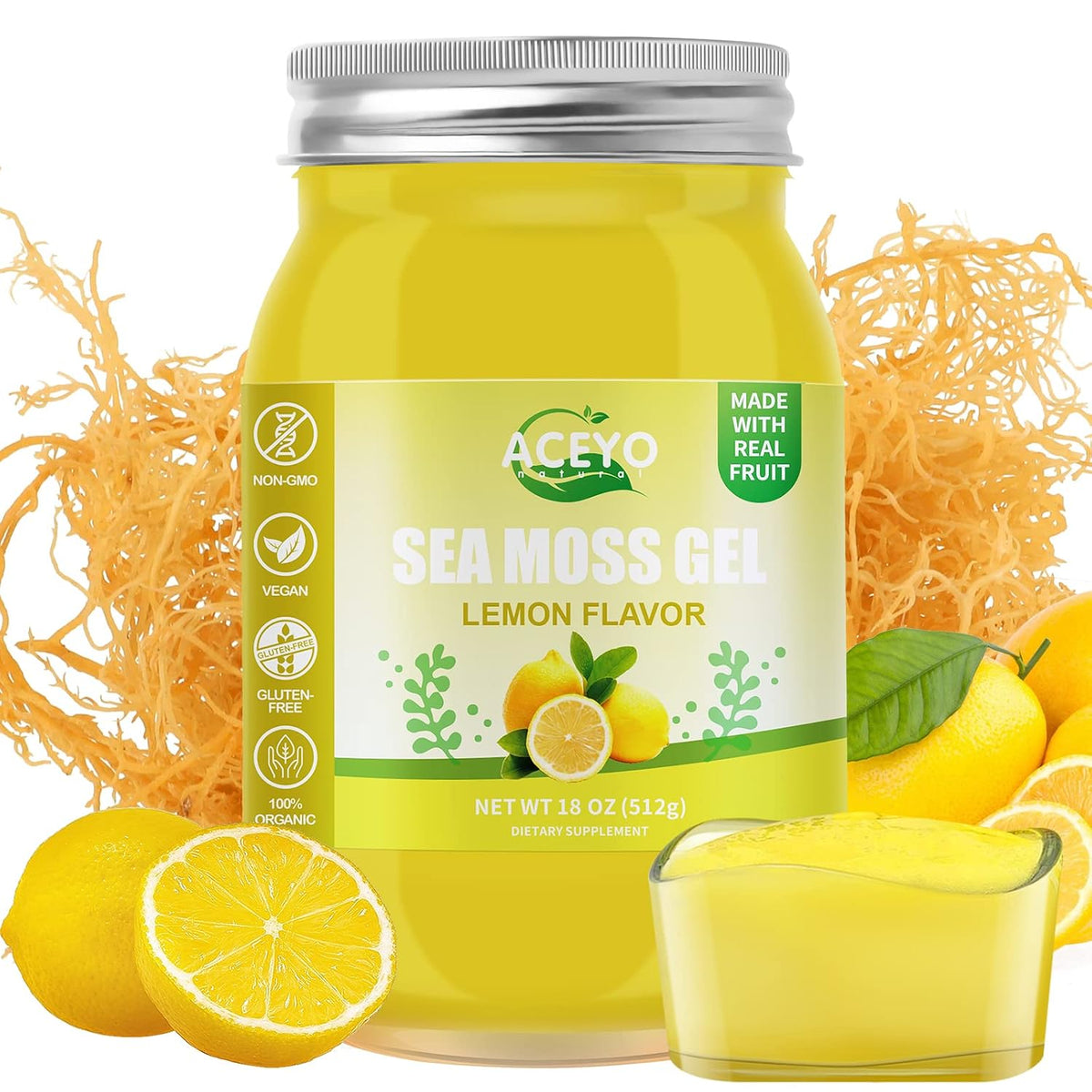ACEYO Irish Sea Moss Gel – Raw Vegan Strawberry Flavour (340 g) - görsel 10