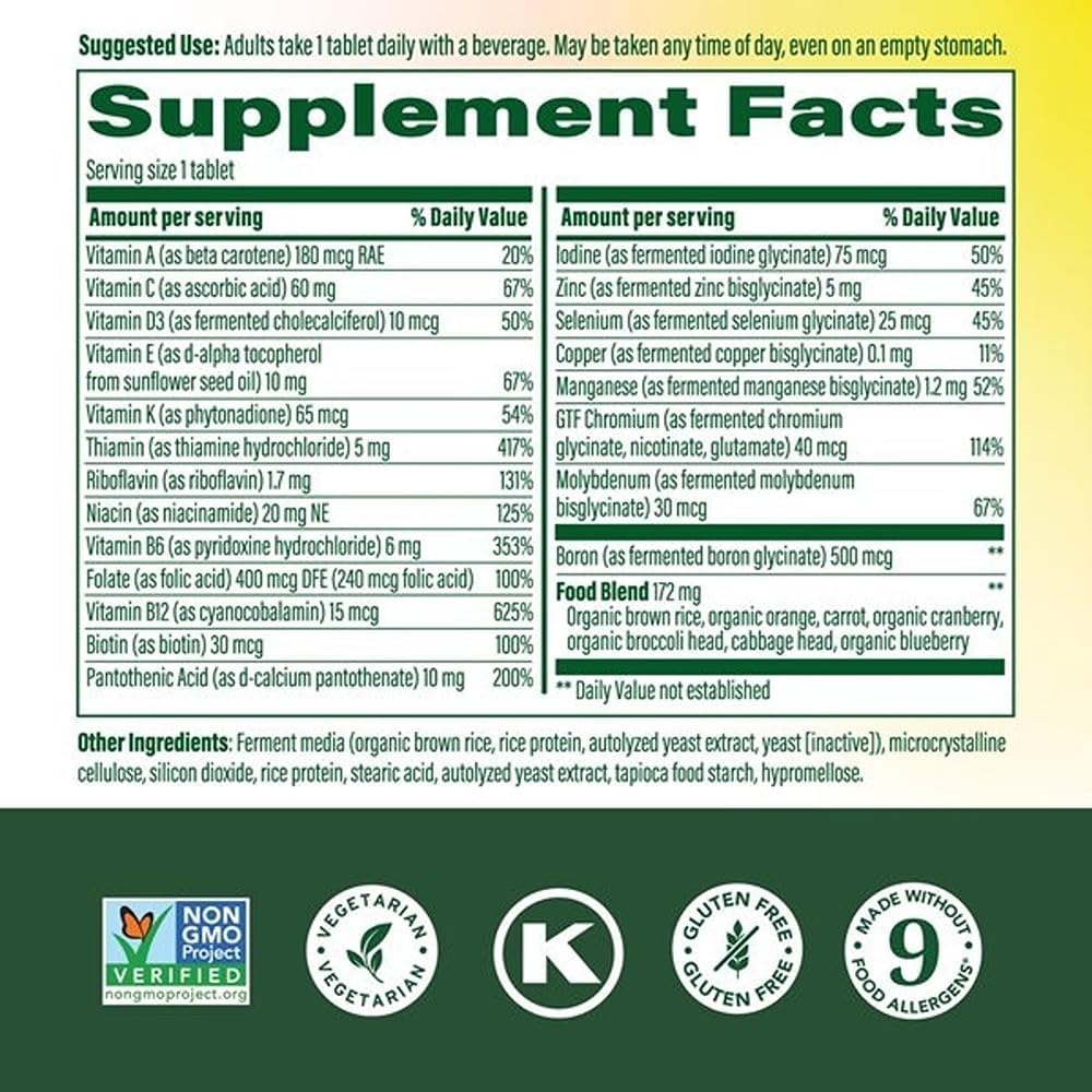 MegaFood One Daily Iron Free Multivitamin - Real Food, Non-GM, Vegetarian - 90 Tablets - görsel 2