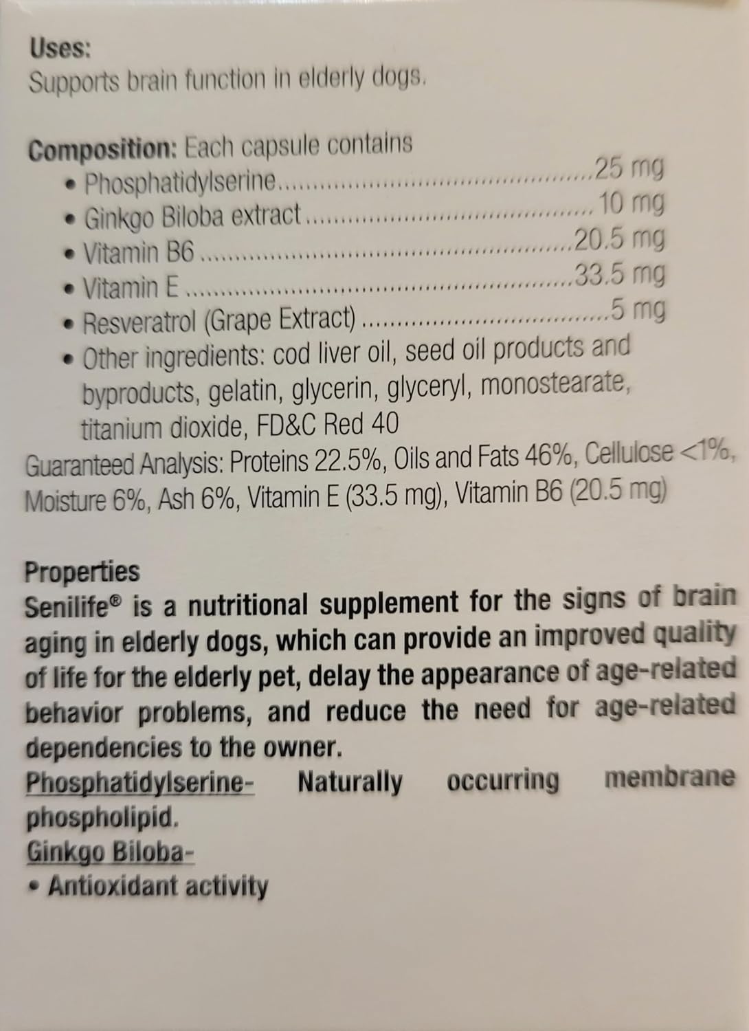 Senilife Cognitive Support Capsules for Senior Dogs, Brain Health & Cognitive Function Supplement, Supports Memory & Mental Alertness, 30 Capsules - görsel 3