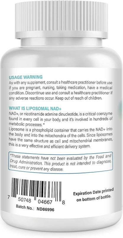 Maripolio Liposomal NAD+ 1000 mg Supplement - High Bioavailability Cellular Energy Support, 60 Softgels