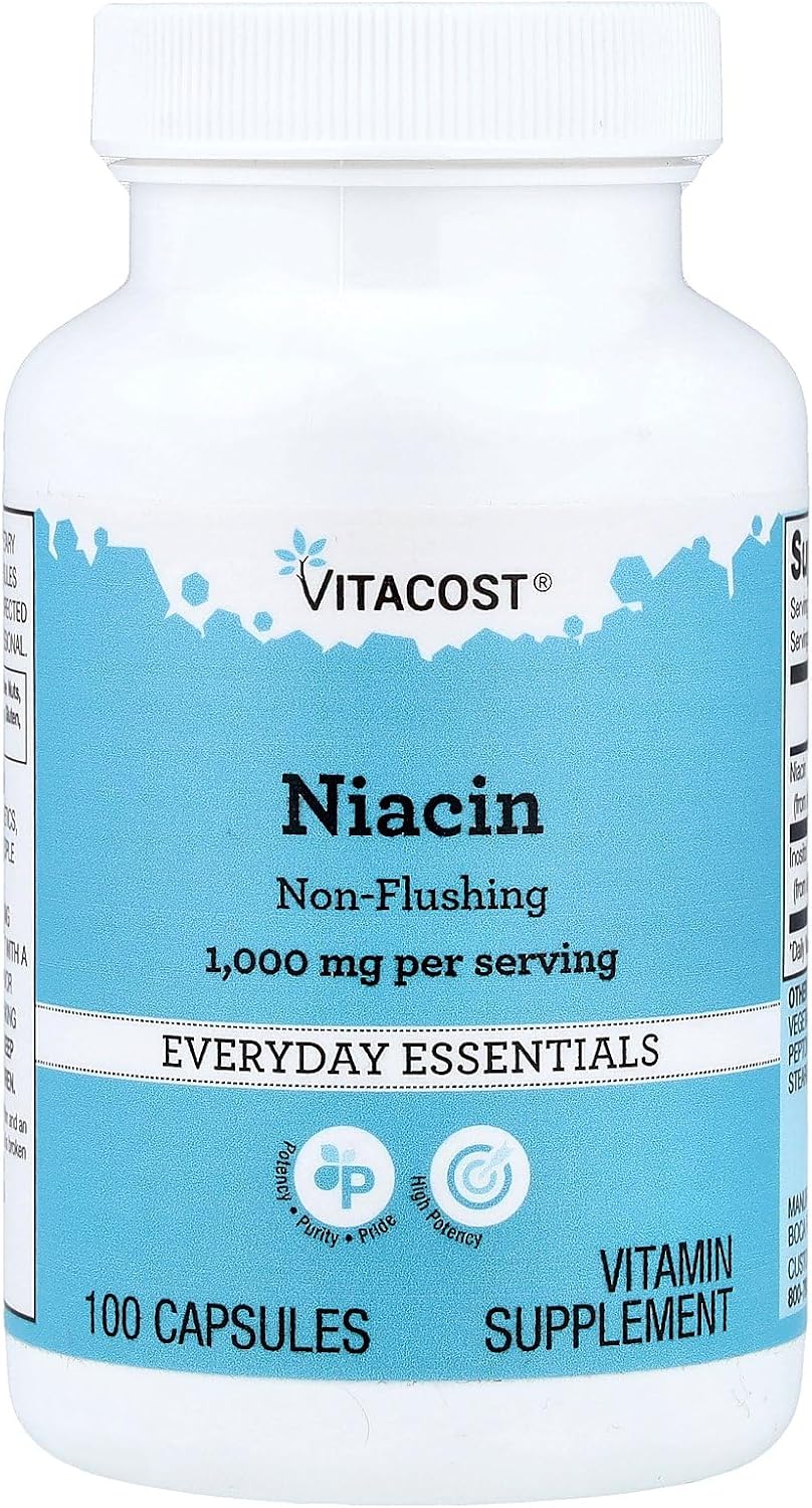 Vitacost Niacin, Non-Flushing, 100 Capsules (500 mg per Capsule) - görsel 1