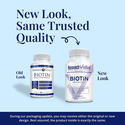 Research Verified Biotin – Pure Extra Strength Biotin 10,000mcg – Hair, Skin and Nails Vitamin – Third-Party Tested, Made in USA – 360 Vegan Tablets